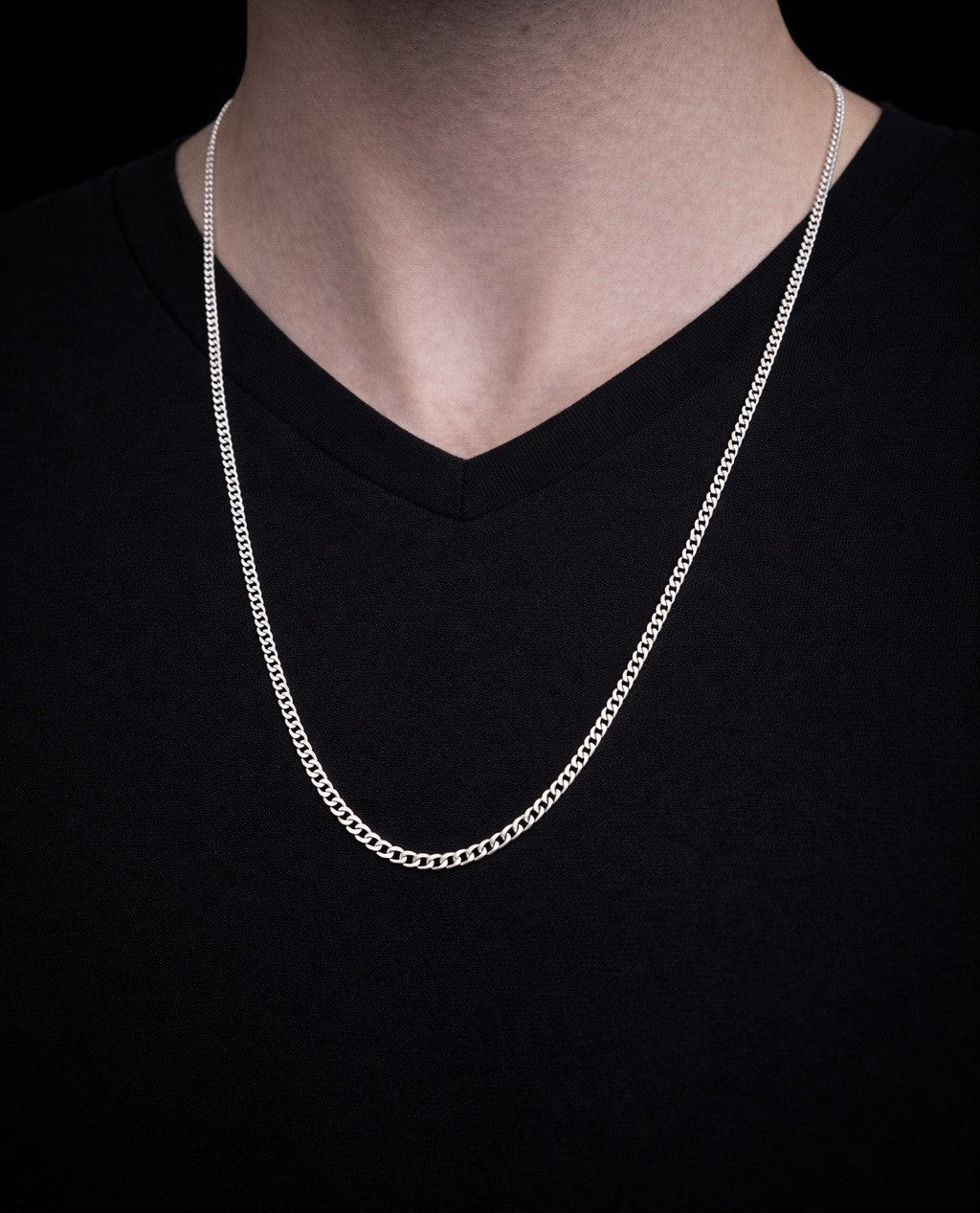 שרשרת כסף מלא 925 לגבר - רוחב 4 מ"מ , אורך 60 ס"מ