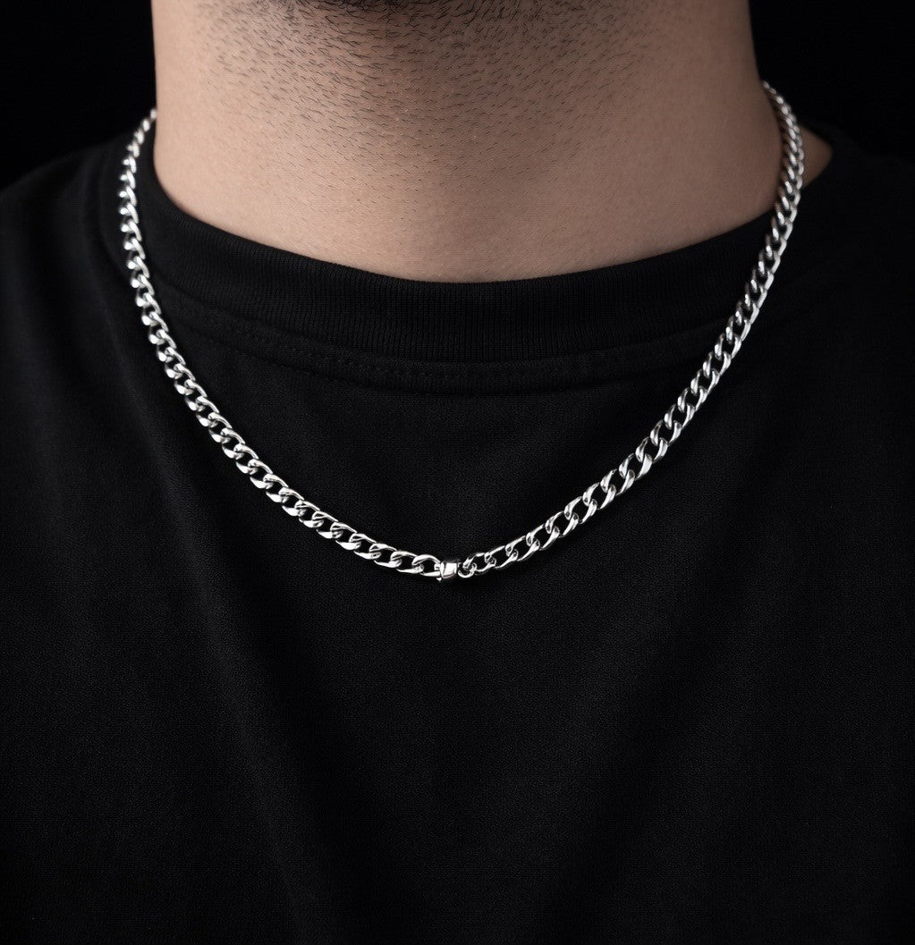 שרשרת אל חלד 316 איכותית לגבר - רוחב 5 מ"מ, אורך 50 ס"מ